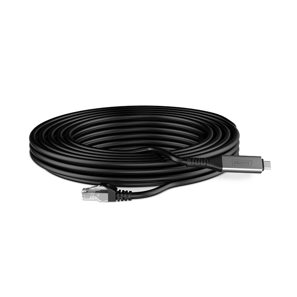 DIGITUS Cat.6A 1GbE RJ45 S/FTP LSZH USB 3.2 Gen1 type-C Ethernet kábel 5m