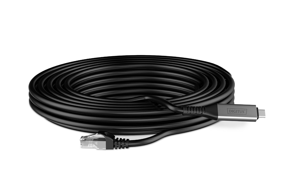 DIGITUS Cat.6A 1GbE RJ45 S/FTP LSZH USB 3.2 Gen1 type-C Ethernet kábel 5m