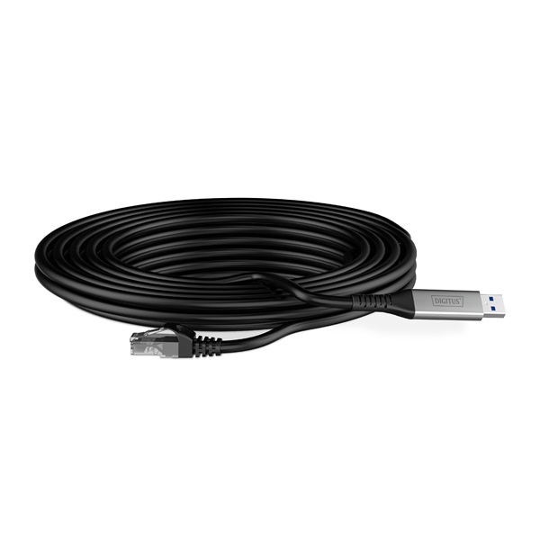 DIGITUS Cat.6A 1GbE RJ45 S/FTP LSZH USB-A 3.2 Gen1 Ethernet kábel 2m