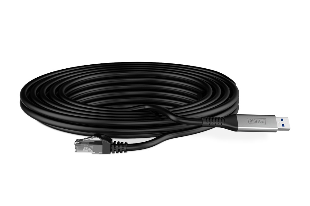 DIGITUS Cat.6A 1GbE RJ45 S/FTP LSZH USB-A 3.2 Gen1 Ethernet kábel 3m