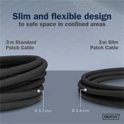 DIGITUS Cat.6A F/FTP LSZH 0,3m fekete slim patch kábel