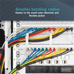 DIGITUS Cat.6A F/FTP LSZH 0,3m piros slim patch kábel