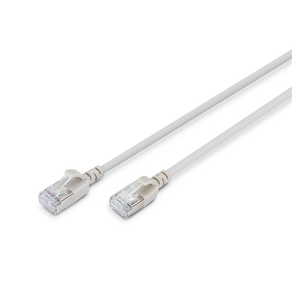 DIGITUS Cat.6A F/FTP LSZH 0,3m szürke slim patch kábel