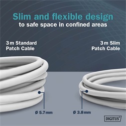 DIGITUS Cat.6A F/FTP LSZH 0,3m szürke slim patch kábel