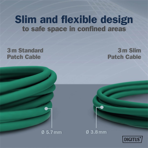 DIGITUS Cat.6A F/FTP LSZH 0,3m zöld slim patch kábel