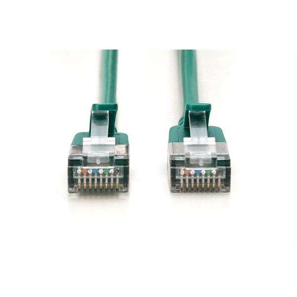 DIGITUS Cat.6A F/FTP LSZH 0,3m zöld slim patch kábel