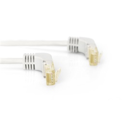 DIGITUS Cat.6A F/FTP LSZH 10m szürke 90 fokos patch kábel