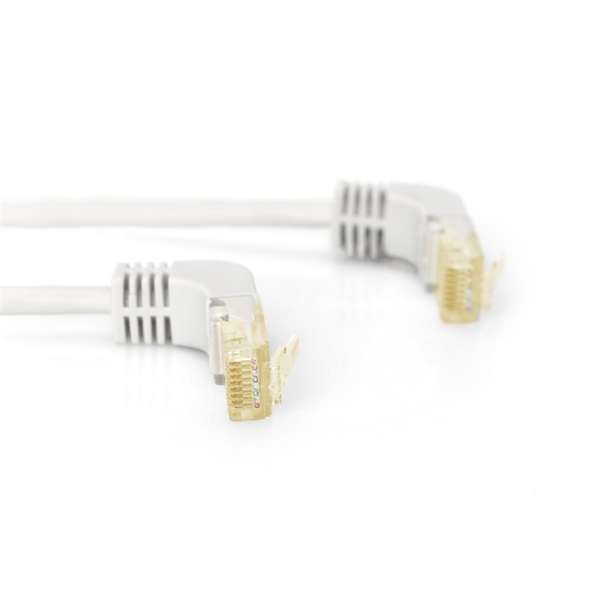 DIGITUS Cat.6A F/FTP LSZH 15m szürke 90 fokos patch kábel