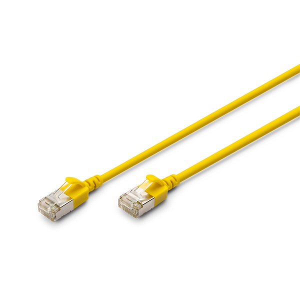 DIGITUS Cat.6A F/FTP LSZH 1,5m sárga slim patch kábel