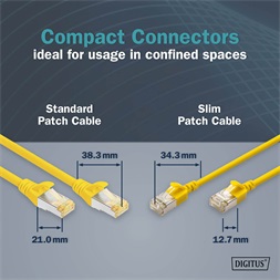 DIGITUS Cat.6A F/FTP LSZH 1,5m sárga slim patch kábel