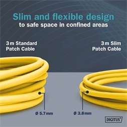 DIGITUS Cat.6A F/FTP LSZH 1,5m sárga slim patch kábel