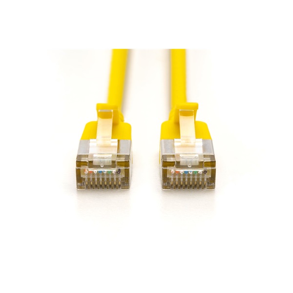DIGITUS Cat.6A F/FTP LSZH 2m sárga slim patch kábel