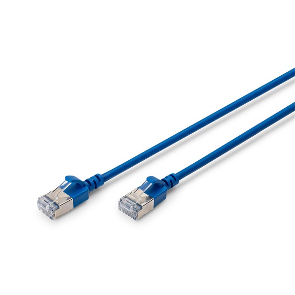DIGITUS Cat.6A F/FTP LSZH 5m kék slim patch kábel