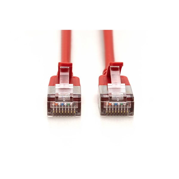 DIGITUS Cat.6A F/FTP LSZH 5m piros slim patch kábel