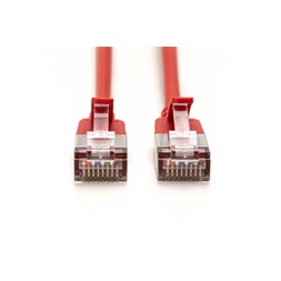 DIGITUS Cat.6A F/FTP LSZH 5m piros slim patch kábel