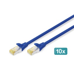 DIGITUS Cat.6A S/FTP LSZH 0,25m kék patch kábel (10db/csomag)
