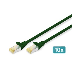 DIGITUS Cat.6A S/FTP LSZH 0,5m zöld patch kábel (10db/csomag)
