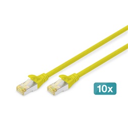 DIGITUS Cat.6A S/FTP LSZH 1m sárga patch kábel (10db/csomag)