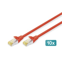 DIGITUS Cat.6A S/FTP LSZH 2m piros patch kábel (10db/csomag)