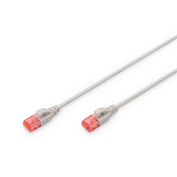 DIGITUS Cat.6 U/UTP LSZH 1m szürke slim patch kábel