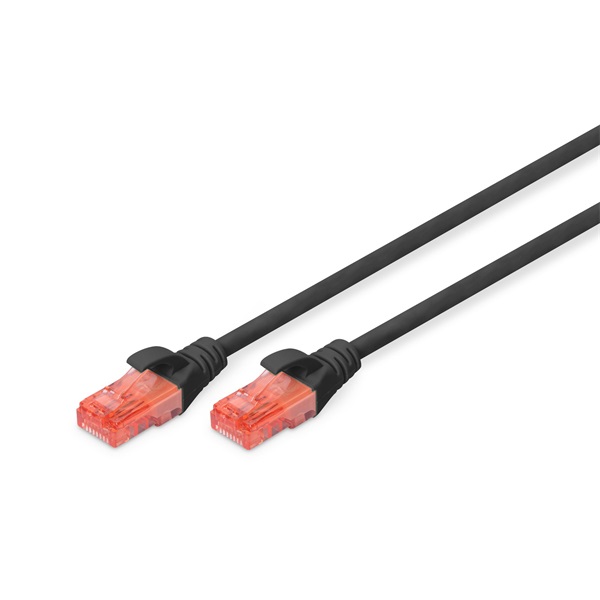 DIGITUS Cat.6 U/UTP PVC 1m fekete patch kábel