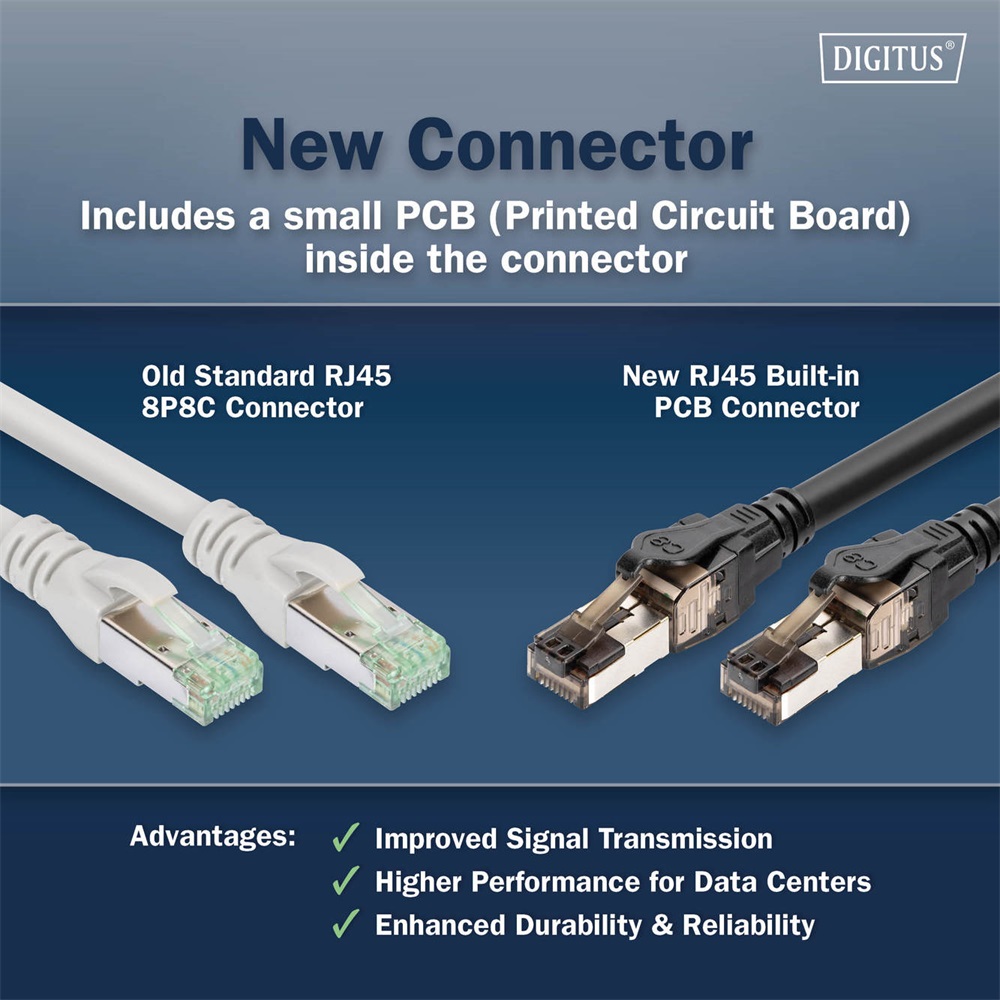 DIGITUS Cat.8.1 S/FTP LSZH 0,5m fekete patch kábel