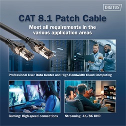 DIGITUS Cat.8.1 S/FTP LSZH 2m fekete patch kábel