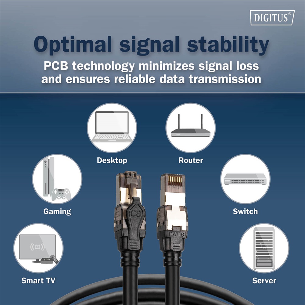 DIGITUS Cat.8.1 S/FTP LSZH 3m fekete patch kábel