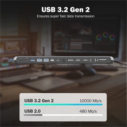 DIGITUS DA-70919 USB-C 12 portos univerzális notebook dokkoló állomás