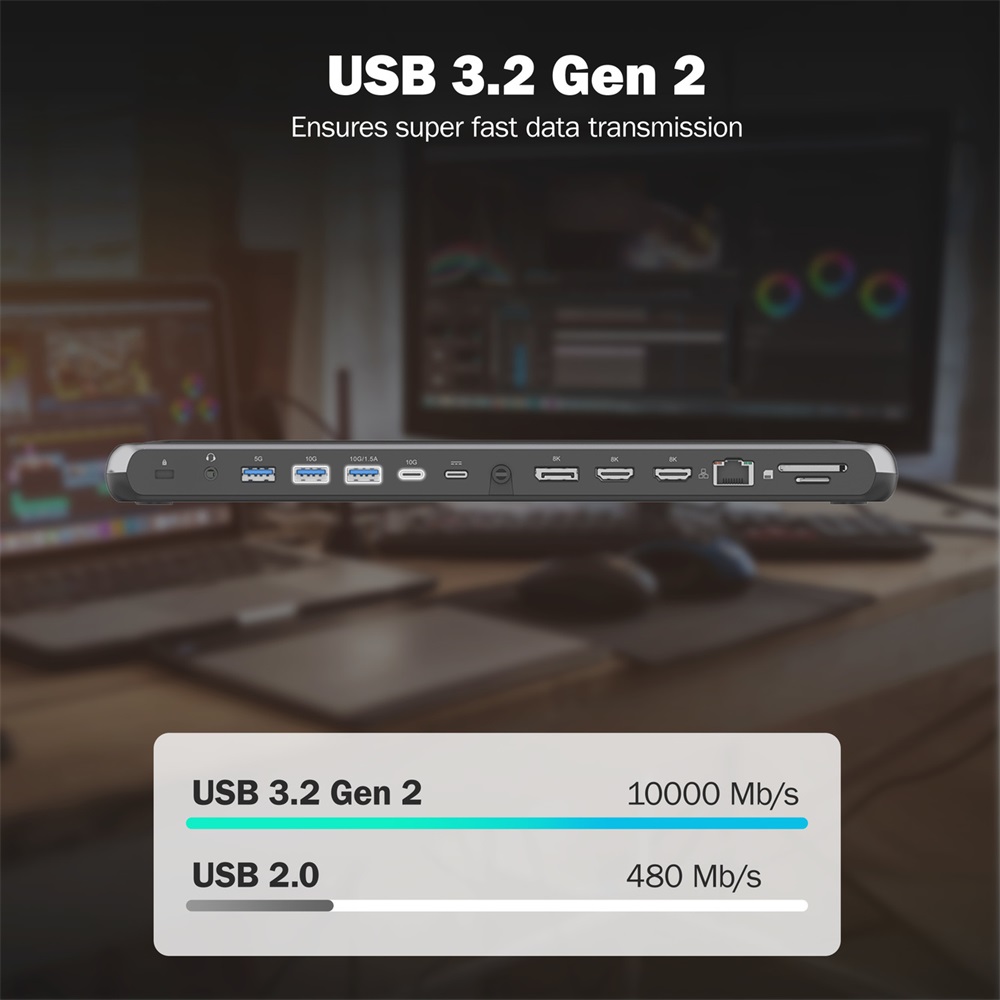 DIGITUS DA-70919 USB-C 12 portos univerzális notebook dokkoló állomás