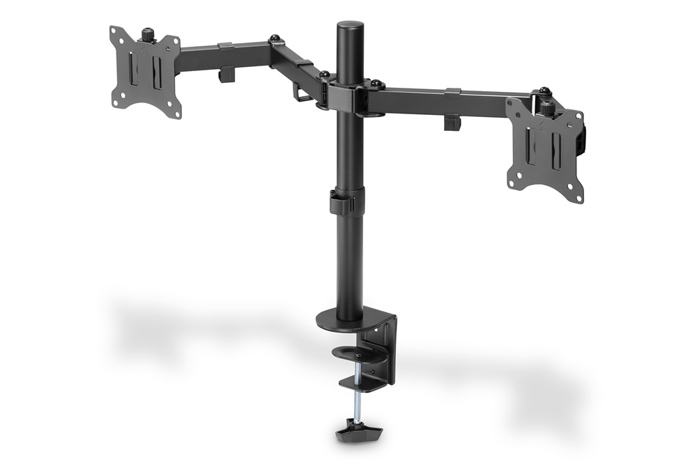 DIGITUS DA-90400 Univerzális (VESA 75/100) dupla fekete monitor tartó konzol