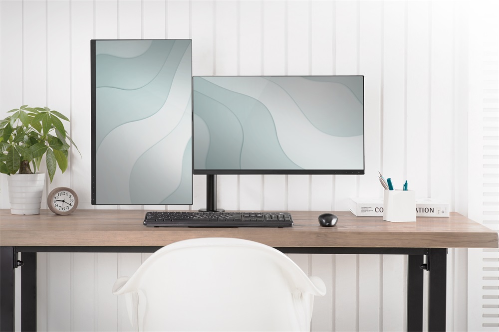 DIGITUS DA-90400 Univerzális (VESA 75/100) dupla fekete monitor tartó konzol