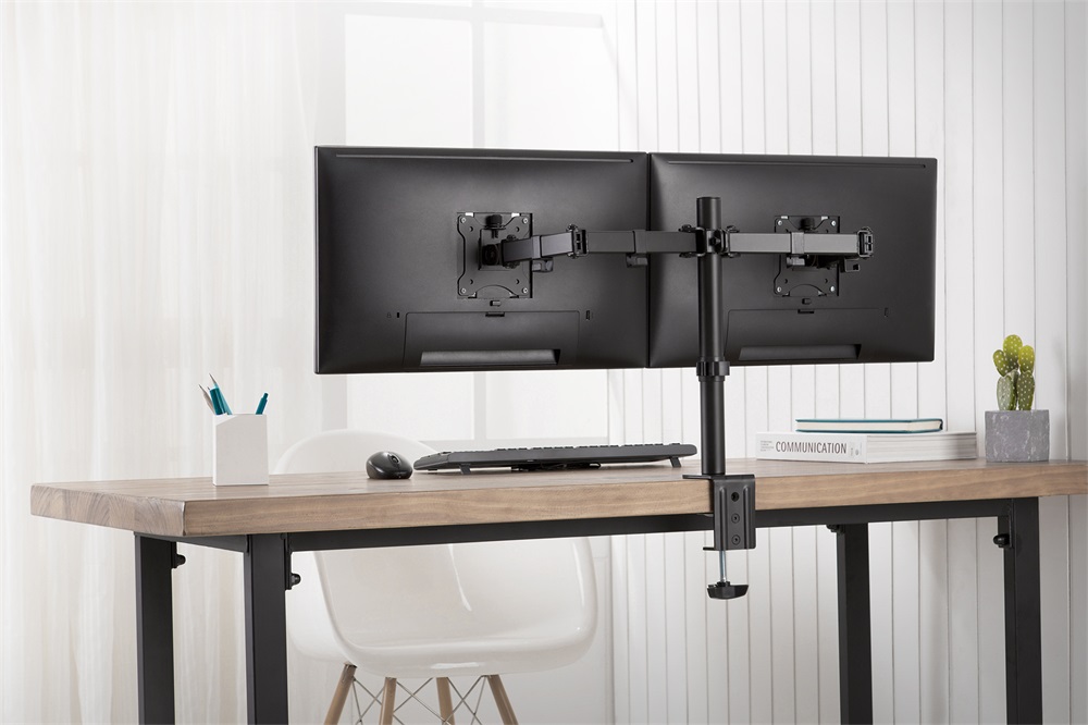 DIGITUS DA-90400 Univerzális (VESA 75/100) dupla fekete monitor tartó konzol