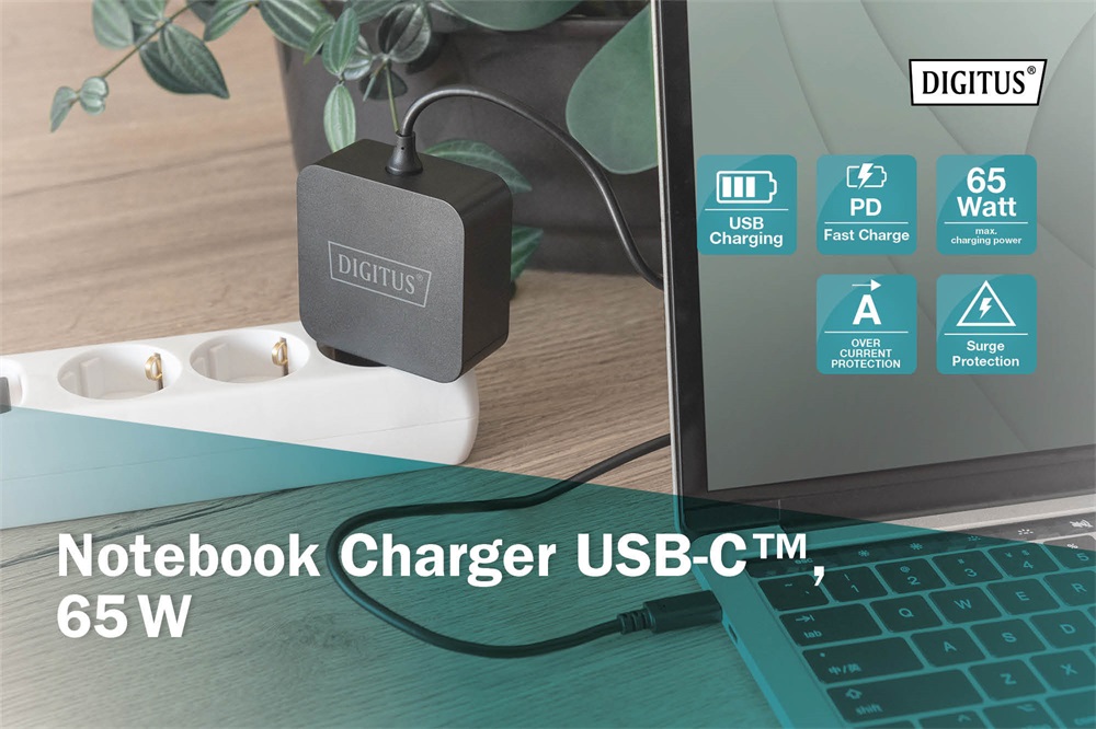 DIGITUS DA-10071 65W univerzális notebook/okostelefon/tablet töltő