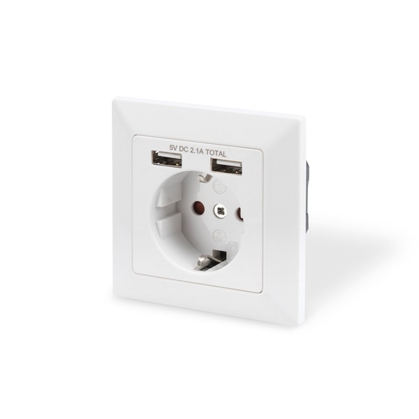 DIGITUS DA-70613 2xUSB 250V schuko süllyesztett fali aljzat