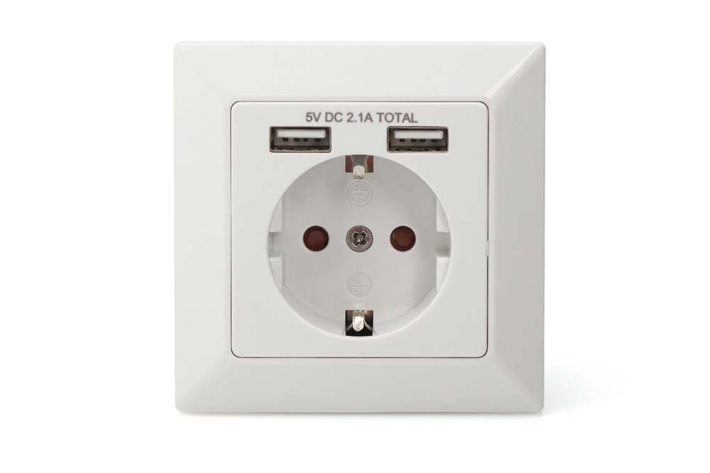 DIGITUS DA-70613 2xUSB 250V schuko süllyesztett fali aljzat