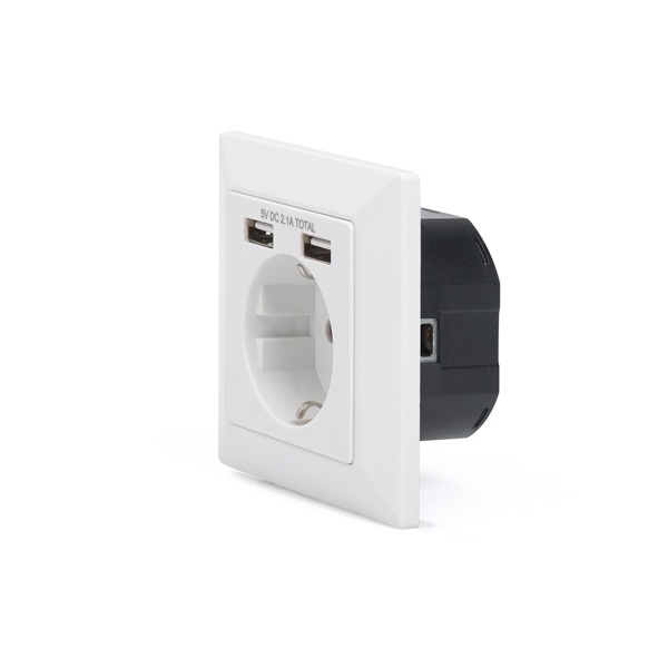 DIGITUS DA-70613 2xUSB 250V schuko süllyesztett fali aljzat