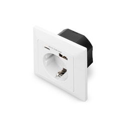 DIGITUS DA-70615 1x USB Type-C 1x Type-A 250V schuko süllyesztett fali aljzat