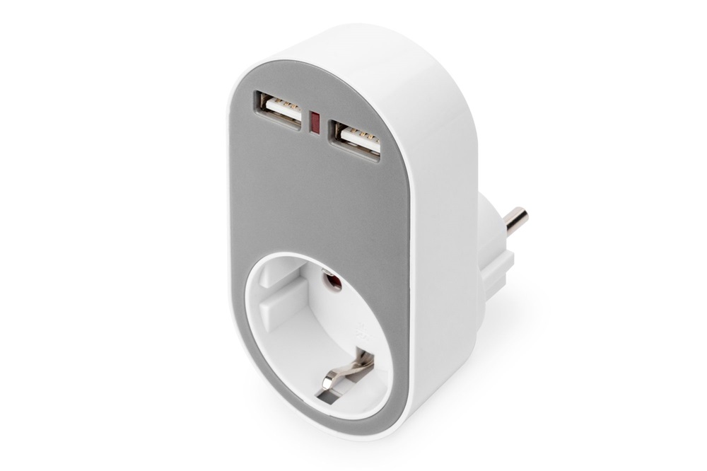 DIGITUS DA-70617 Univerzális 2 port USB Type-A 1x schuko töltőadapter