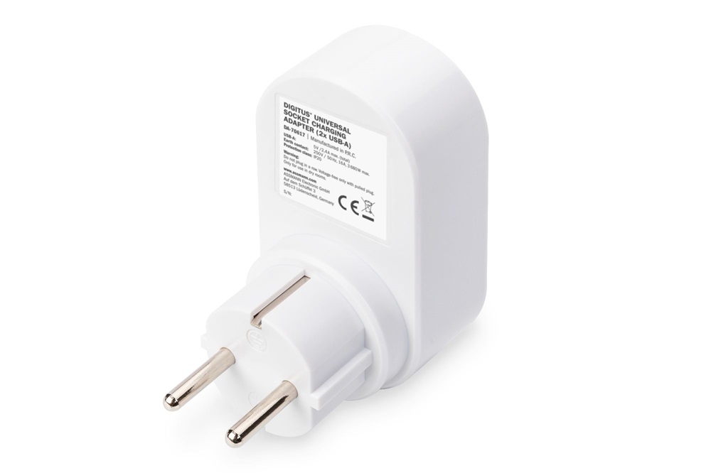 DIGITUS DA-70617 Univerzális 2 port USB Type-A 1x schuko töltőadapter