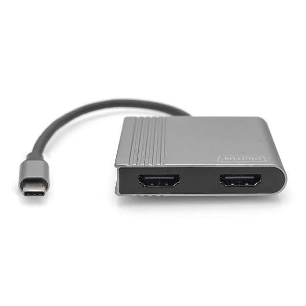 DIGITUS DA-70828 UHD 4K 60Hz USB Type-C 2x HDMI grafikus adapter