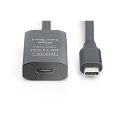 DIGITUS DA-73109 SuperSpeed Aktív USB 3.2 Gen2 type-C hosszabbító kábel 10m