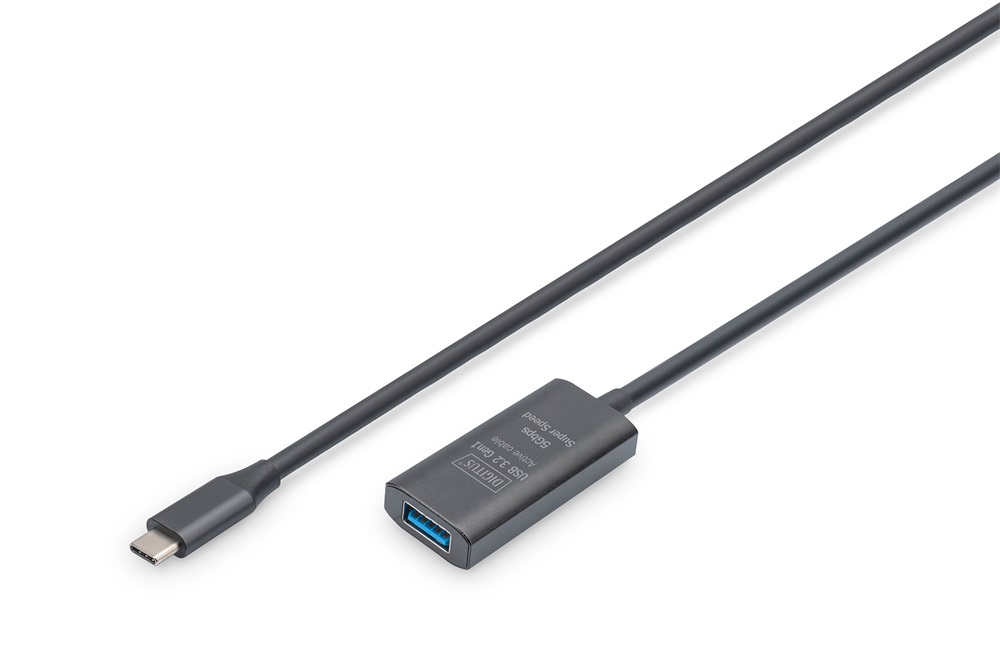 DIGITUS DA-73110 SuperSpeed Aktív USB-A 3.2 Gen1 USB type-C hosszabbító kábel 5m