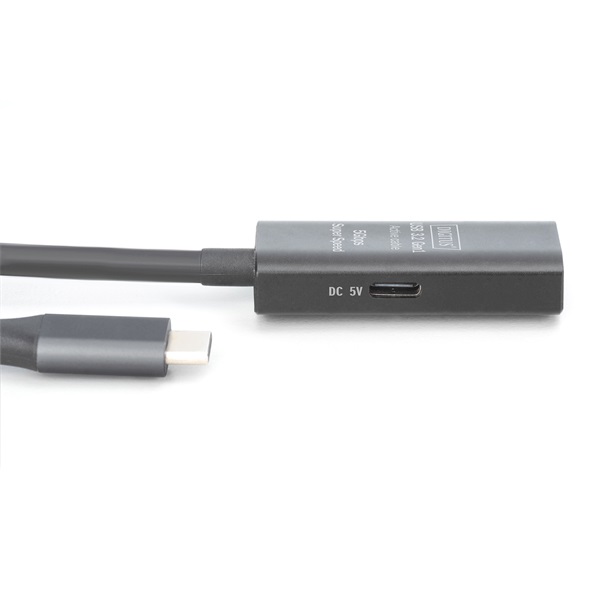 DIGITUS DA-73110 SuperSpeed Aktív USB-A 3.2 Gen1 USB type-C hosszabbító kábel 5m