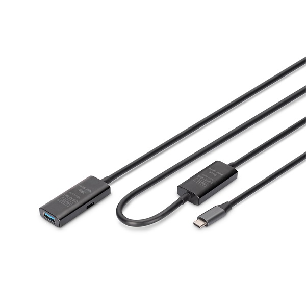 DIGITUS DA-73111 SuperSpeed Aktív USB-A 3.2 Gen1 USB type-C hosszabbító kábel 10m