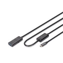 DIGITUS DA-73111 SuperSpeed Aktív USB-A 3.2 Gen1 USB type-C hosszabbító kábel 10m