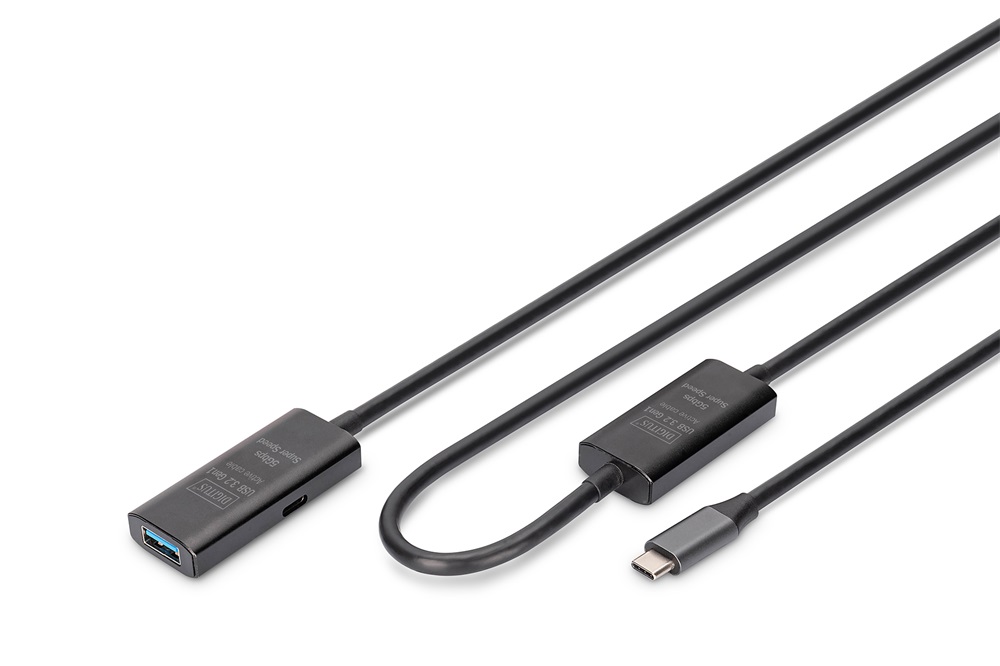 DIGITUS DA-73111 SuperSpeed Aktív USB-A 3.2 Gen1 USB type-C hosszabbító kábel 10m