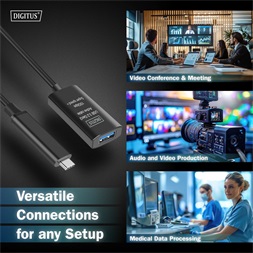 DIGITUS DA-73113 SuperSpeed Aktív USB-A 3.2 Gen2 USB type-C hosszabbító kábel 5m