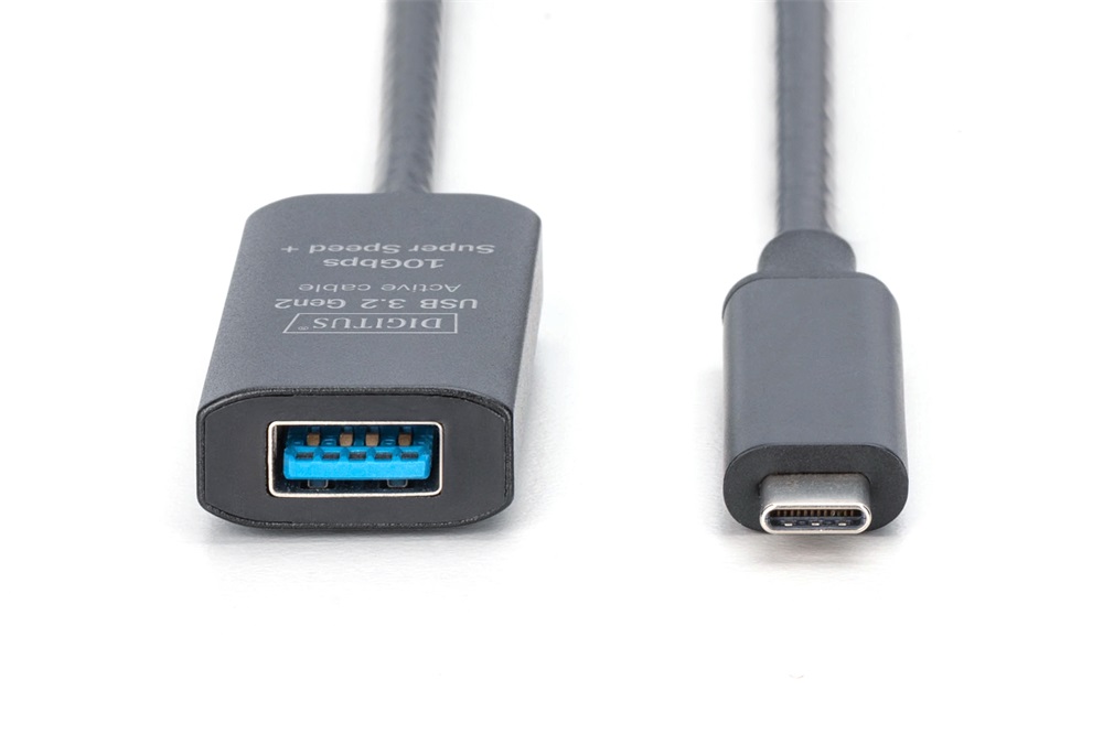 DIGITUS DA-73113 SuperSpeed Aktív USB-A 3.2 Gen2 USB type-C hosszabbító kábel 5m