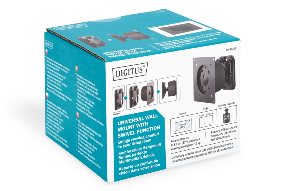DIGITUS DA-90307 Forgatható univerzális (VESA 75 / 100) monitor fali konzol